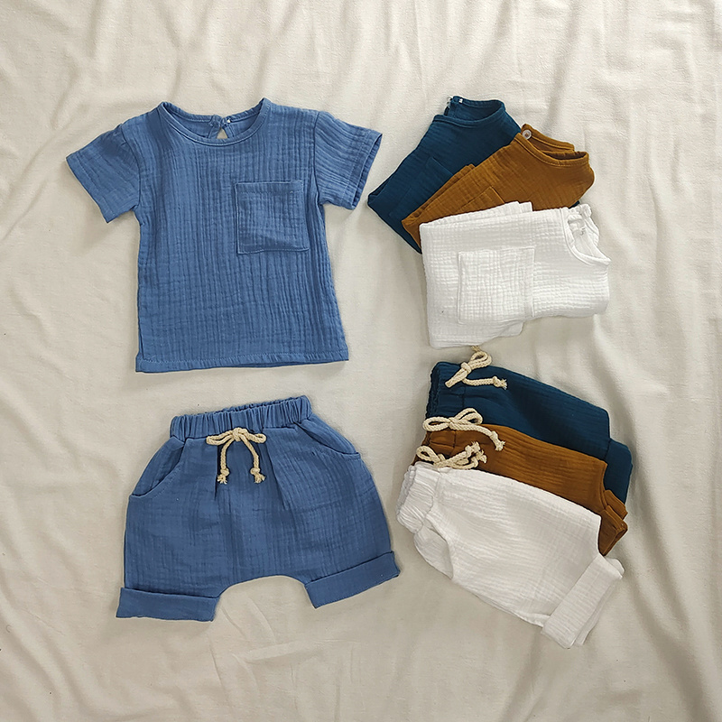 Baby Clothing Organic - เซ็ตเสื้อผ้าเด็กคอตตอนออแกนิคชุดเสื้อผ้าลำลอง2ชิ้นสำหรับเด็กหญิงเด็กชายใส่ได้ทั้งชายและหญิง