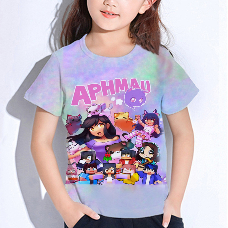Baby Clothing Dividers - Aphmau meows เสื้อยืดแมวลายการ์ตูนสำหรับเด็ก, เสื้อยืดเสื้อผ้าเด็กเล็กแขนสั้นเด็กหญิงเด็กชายฤดูร้อน