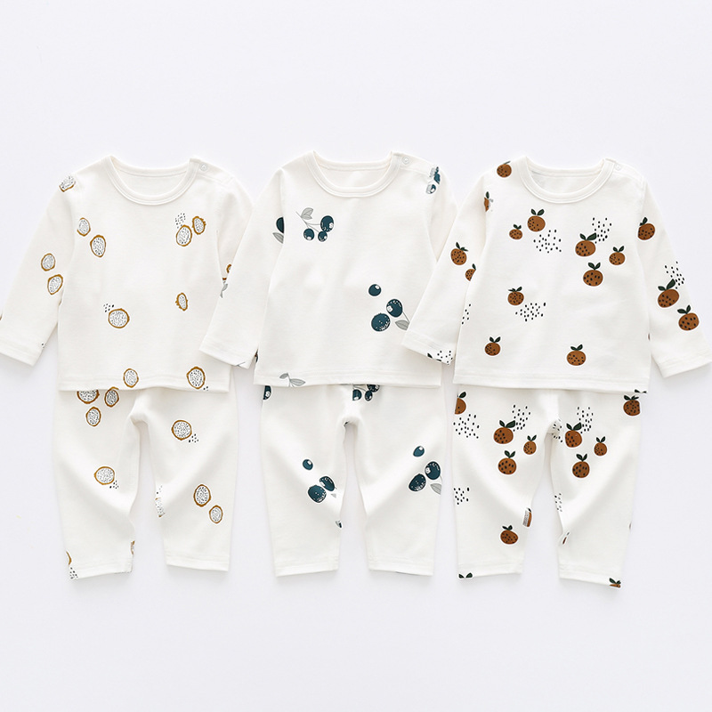 Baby Clothing Organic - เสื้อผ้าเด็กชุดชุดผ้าฝ้ายอินทรีย์ฤดูใบไม้ผลิฤดูใบไม้ร่วงทารกแรกเกิดทารกชุดนอนแขนยาว + กางเกง2PCs Outfits