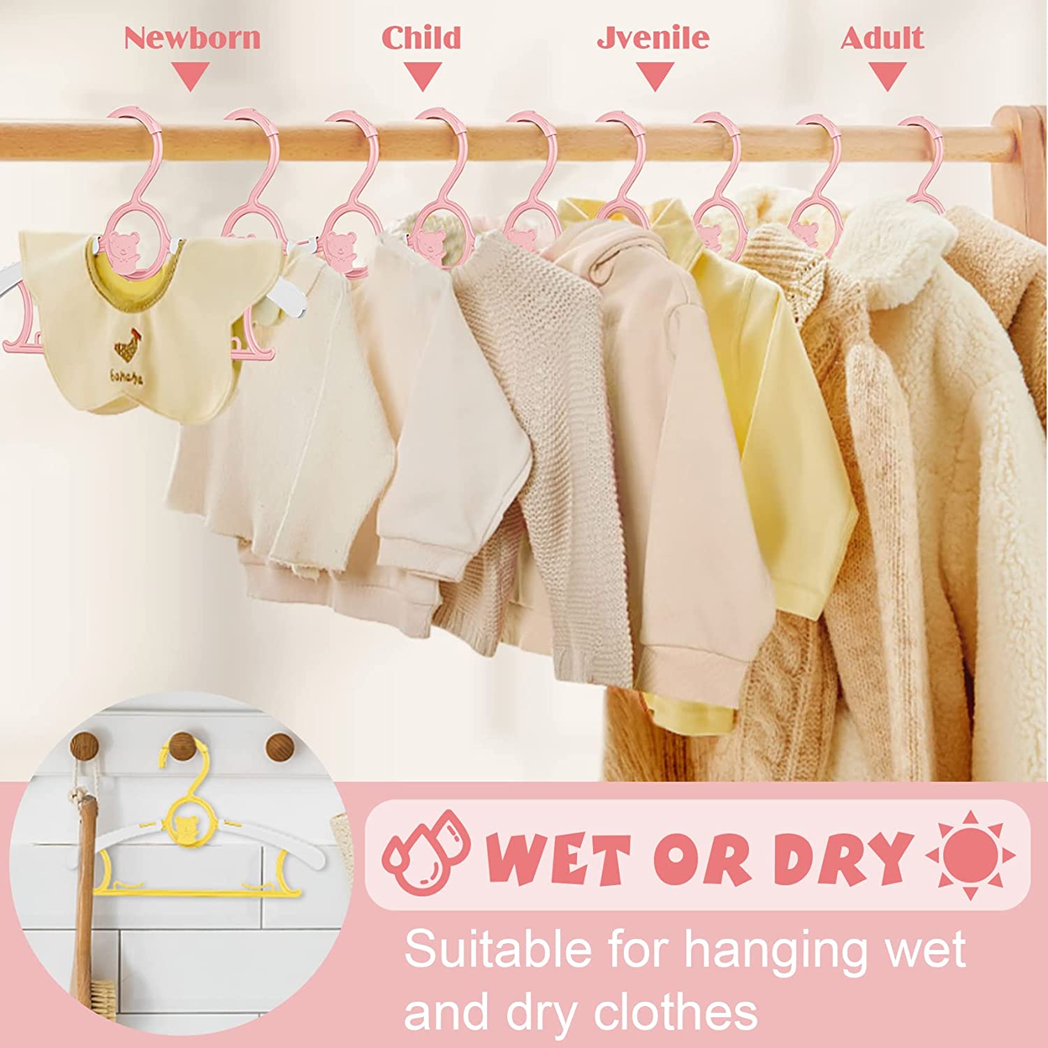 UNTIOR ลื่นแขวนเสื้อผ้าเด็กปรั - Baby Clothing Hanging Rack บทวิจารณ์และราคา