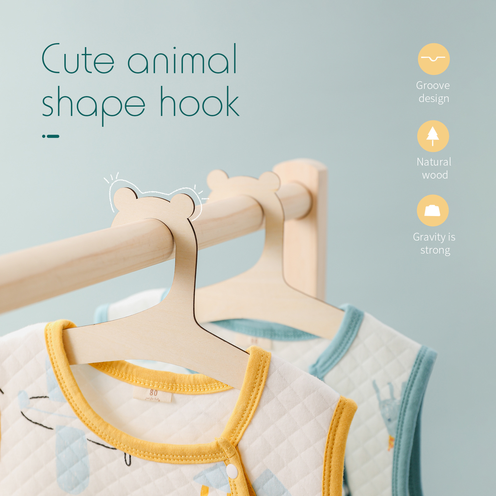 ไม้แขวนเสื้อเด็กแบบไม้ 5/10 ชิ - Baby Clothing Hanging Rack บทวิจารณ์และราคา